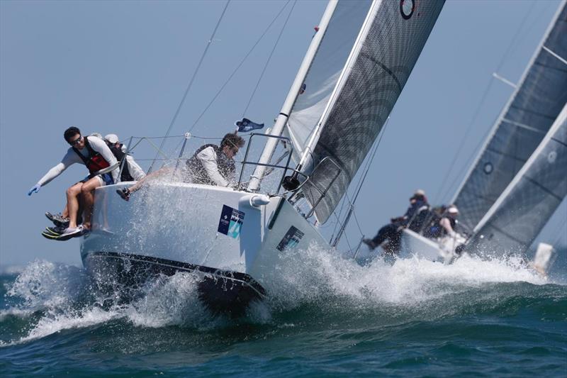 The J/105 class revel in the big chop on day 1 at Charleston Race Week - photo © Charleston Race Week / Tim Wilkes