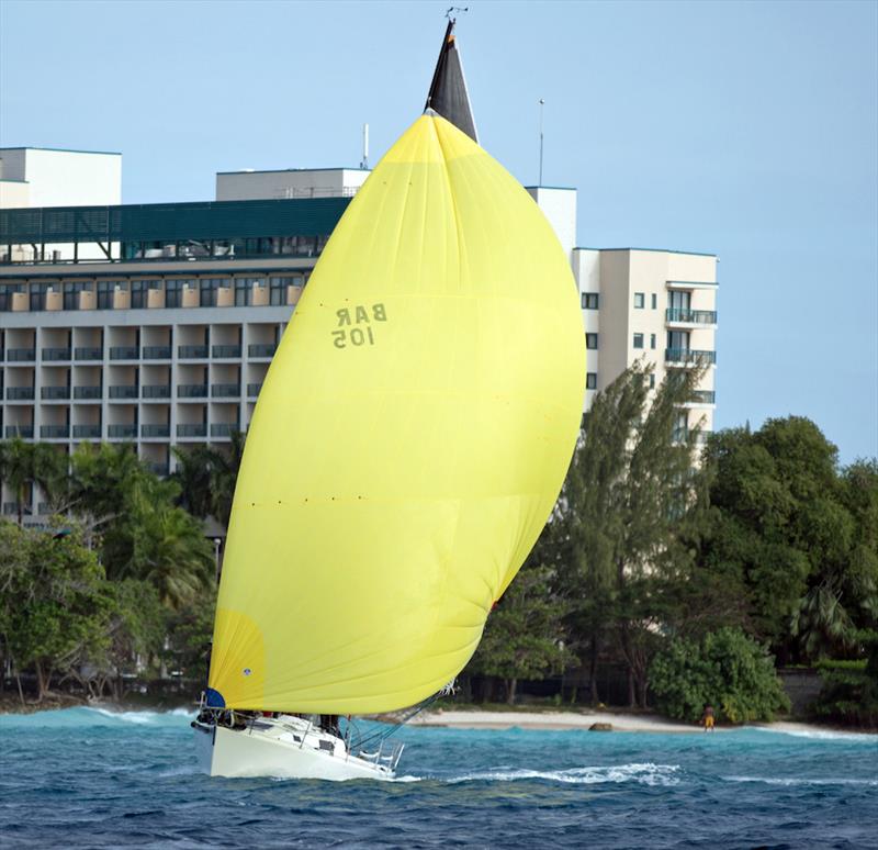 Whistler on her way to taking the CSA record - Mount Gay Round Barbados Race 2018 photo copyright Peter Marshall / BSW taken at Barbados Cruising Club and featuring the J105 class