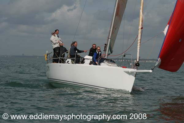 Shiva was the early leader of the J-109 class on day two of the Raymarine Warsash Spring Series photo copyright Eddie Mays taken at Warsash Sailing Club and featuring the J109 class