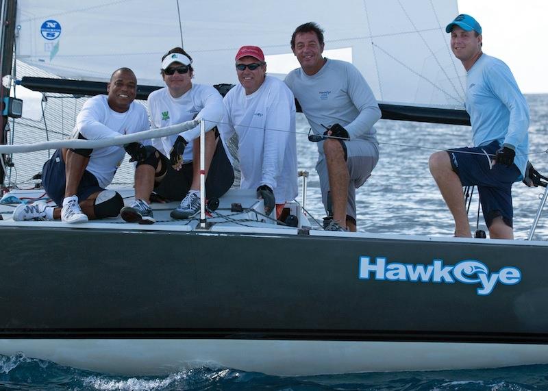 J/24 winners Hawkeye in the Mount Gay Round Barbados Coastal Race Series 2015 photo copyright Peter Marshall / MGRBR taken at Barbados Cruising Club and featuring the J/24 class