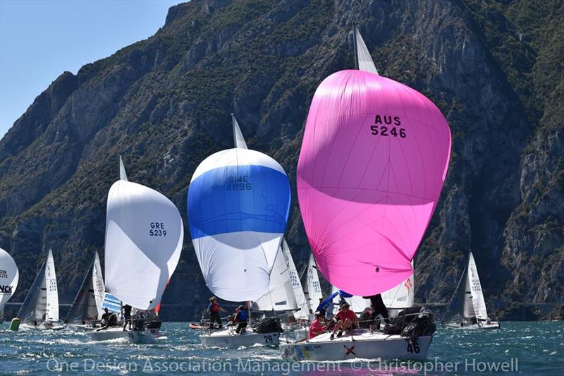 40th J/24 World Championship at Lake Garda day 1 photo copyright Christopher Howell taken at Fraglia Vela Riva and featuring the J/24 class