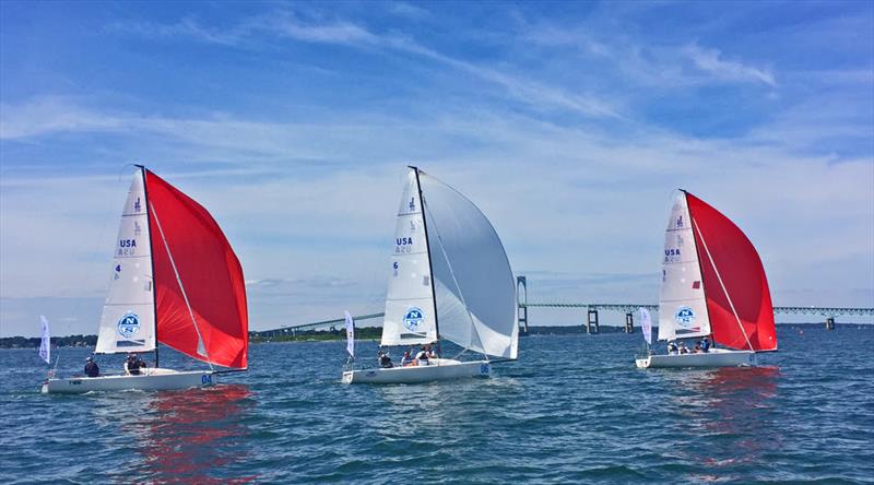 J/70 Youth Championship day 1 photo copyright Stu Johnstone / J/Boats Inc taken at Sail Newport and featuring the J70 class