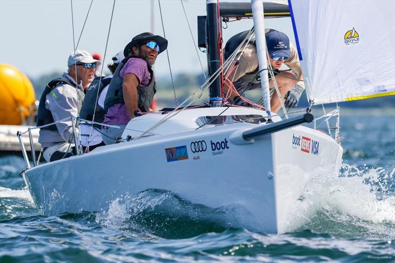 Owner driver Michael Grau is runner up in th e J/70 class after their first day at Kiel Week photo copyright Kiel Week / Christian Beeck.de taken at Kieler Yacht Club and featuring the J70 class