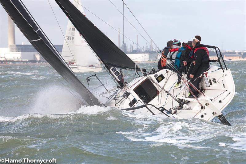 2017 Hamble Winter Series week 4 photo copyright Hamo Thornycroft / www.yacht-photos.co.uk taken at Hamble River Sailing Club and featuring the J/88 class