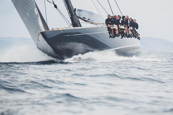 Lionheart on day 2 of the J Class Falmouth Regatta photo copyright Andrew Wright taken at Royal Cornwall Yacht Club and featuring the J Class class