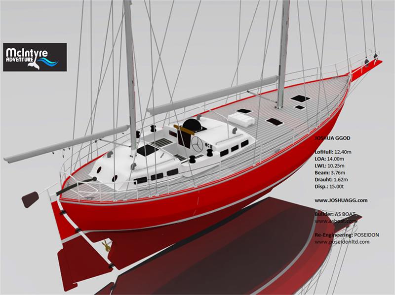 3D render of the 40ft  Joshua Class yacht adopted for the 2022 Golden Globe Race photo copyright McIntyre Adventure taken at  and featuring the Joshua One-Design class