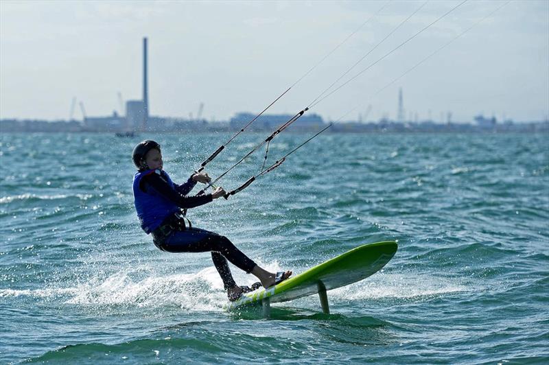Scott Whitehead is racing in ISAF Sailing World Cup Melbourne at the age of 13 photo copyright Sport the library / Jeff Crow taken at Royal Melbourne Yacht Squadron and featuring the Kiteboarding class