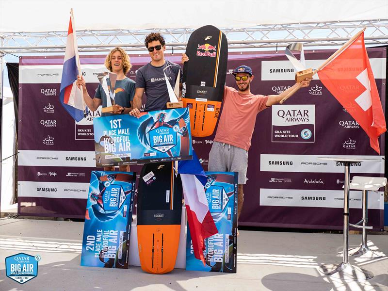 1st Charles Brodel (FRA) - 2nd Jamie Overbeek (NLD) 3rd Maxime Chabloz (SUI) 4th Alex Soto (DOM) photo copyright Samuel Cardenas taken at  and featuring the Kiteboarding class