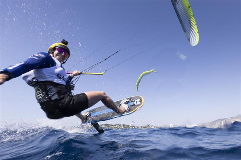 Formula Kite silver for Ellie Aldridge at the Paris 2024 Olympic Test Event photo copyright World Sailing taken at  and featuring the Kiteboarding class