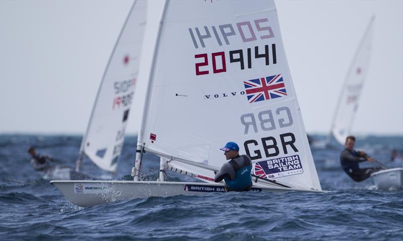 Nick Thompson, GBR, at Day One of the ISAF Sailing World Cup Weymouth photo copyright onEdition taken at Weymouth & Portland Sailing Academy and featuring the ILCA 7 class