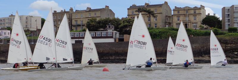 Laser start during the D-Zero and Laser Open at Clevedon photo copyright Ella Gibson taken at Clevedon Sailing Club and featuring the ILCA 7 class