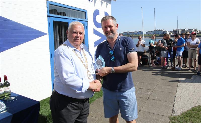 Irish Laser National Championships 2019 Prize Giving - 3rd Master Mark Mackey photo copyright Simon McIlwaine / www.wavelengthimage.com taken at Ballyholme Yacht Club and featuring the ILCA 7 class