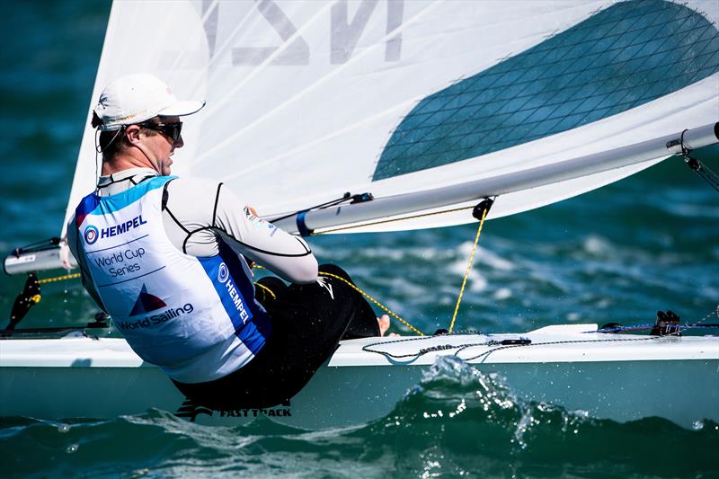 Josh Armit (NZL) Laser - Day 1  - Hempel Sailing World Cup Miami - January 29, 2019 photo copyright Sailing Energy / World Sailing taken at Miami Yacht Club and featuring the ILCA 7 class