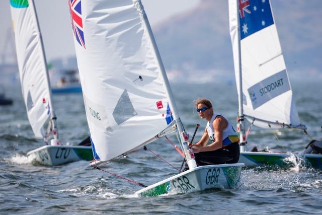 Laser Radial medal race at the Rio 2016 Olympic Sailing Competition photo copyright Richard Langdon / Ocean Images taken at  and featuring the ILCA 6 class