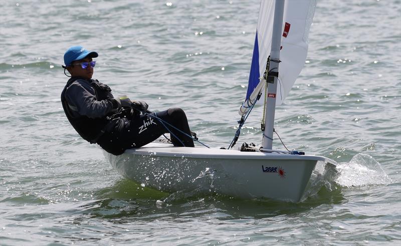 Youth sailor Christopher Marsh threw in no end of classy roll-tacks and roll-gybes to gain 16th, 2nd radial during Laserfest 2019 at Whitstable photo copyright Nicky Whatley taken at Whitstable Yacht Club and featuring the ILCA 6 class