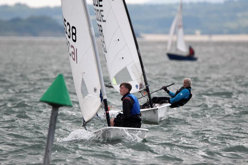 Paddy Lorde, Laser Radial, and Jane Peckham, RS Aero, during the Isle of Wight Dinghy Championships at Gurnard photo copyright Matt Smith taken at Gurnard Sailing Club and featuring the ILCA 6 class