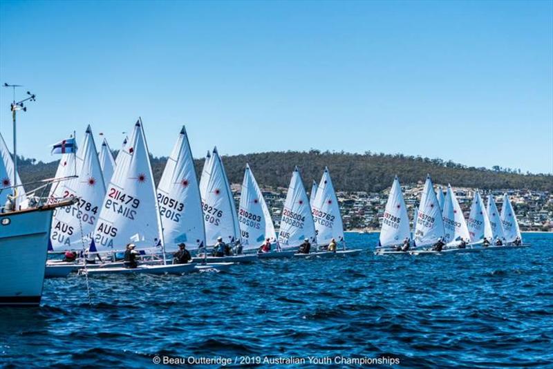 Day 1 - 2019 Australian Sailing Youth Championships photo copyright Beau Outteridge taken at Royal Yacht Club of Tasmania and featuring the ILCA 6 class