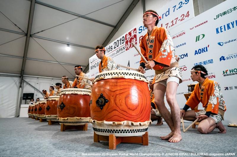 Taiko drumming during closing ceremony at the ILCA Laser Radial World Championships in Japan photo copyright Junichi Hirai / Bulkhead Magazine Japan taken at  and featuring the ILCA 6 class