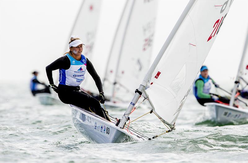 Erika Reineke at the 2020 Hempel World Cup Series Miami photo copyright Pedro Martinez / Sailing Energy taken at  and featuring the ILCA 6 class