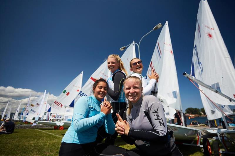 Female sailors at the 2019 Hempel Youth Sailing World Championships photo copyright Robert Hajduk taken at  and featuring the ILCA 6 class
