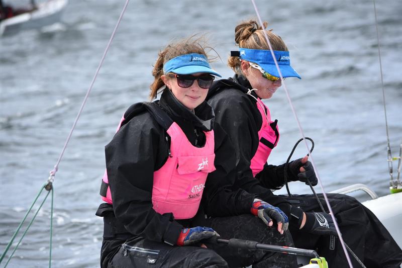 Young crew from Athena Sailing enjoying the racing at the SB20 Australian Nationals in Hobart photo copyright Jane Austin taken at Royal Yacht Club of Tasmania and featuring the SB20 class