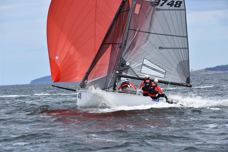 Karabos (Nick Rogers) won race 9 today to take third overall at the SB20 Australian Nationals in Hobart - photo © Jane Austin