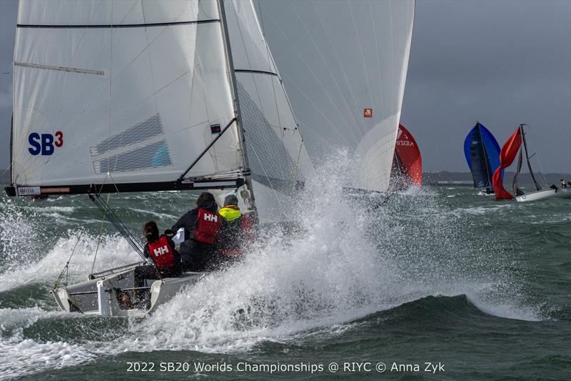 2022 SB20 Worlds at Dun Loughaire day 2 photo copyright Anna Zykova taken at Royal Irish Yacht Club and featuring the SB20 class