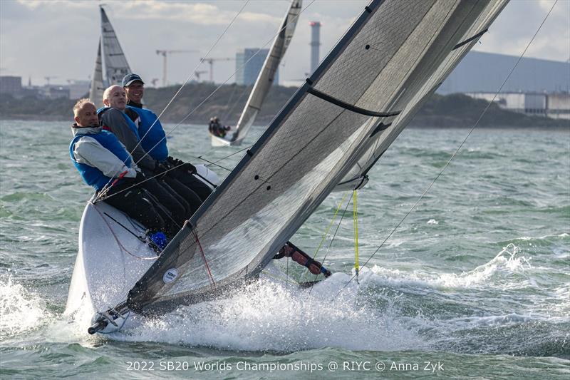 2022 SB20 Worlds at Dun Loughaire day 2 photo copyright Anna Zykova taken at Royal Irish Yacht Club and featuring the SB20 class