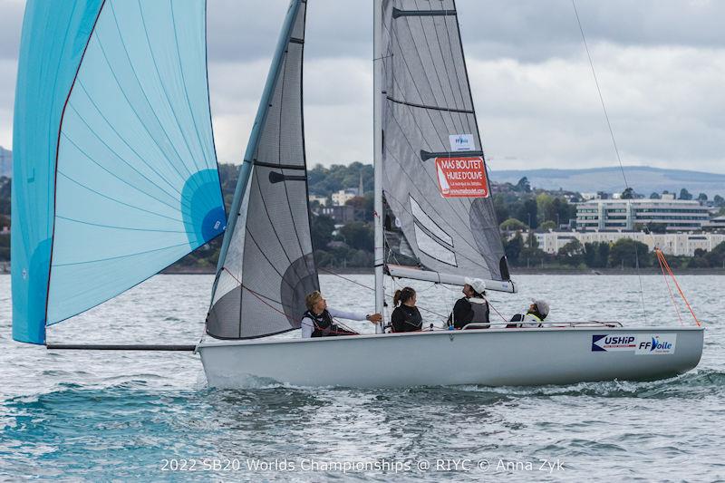2022 SB20 Worlds at Dun Loughaire day 5 photo copyright Anna Zykova taken at Royal Irish Yacht Club and featuring the SB20 class