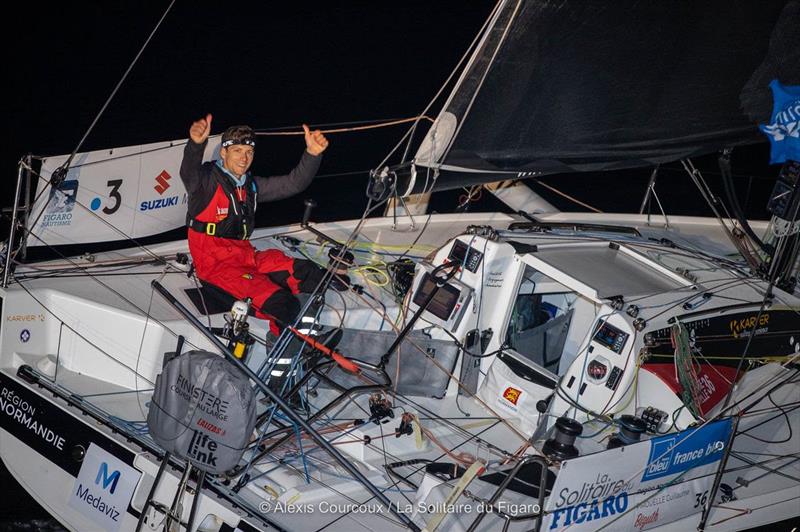 Guillaume Pirouelle (Région Normandie) leads the General Classification of the 53rd La Solitaire du Figaro after Stage 2 photo copyright Alexis Courcoux taken at  and featuring the Figaro class