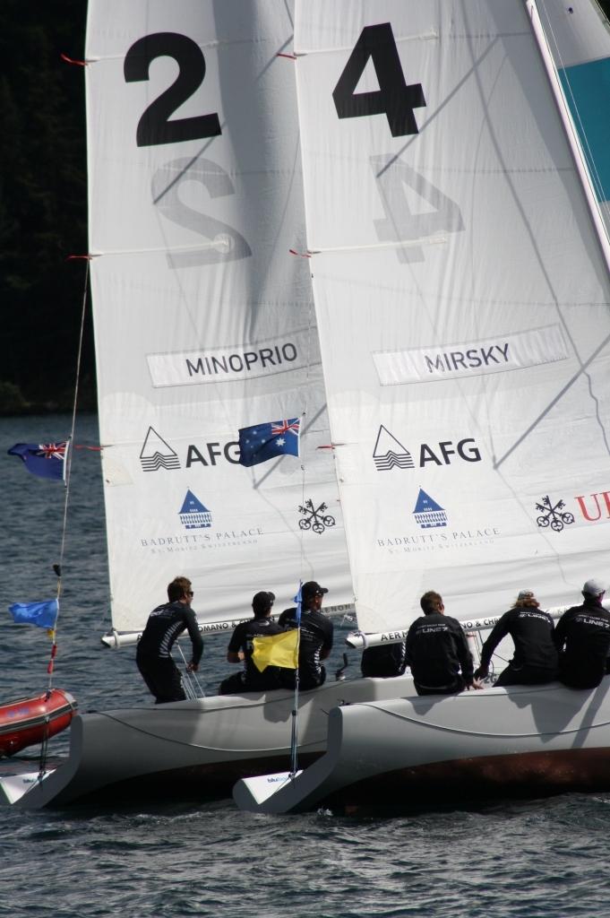 Fighting it out at the St. Moritz Match Race photo copyright Jenny Warner taken at  and featuring the Match Racing class