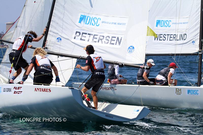 Teams Petersen (USA) and Westerlind (SWE) on day 4 of the 55th Governor's Cup photo copyright Longpre Photos taken at Balboa Yacht Club and featuring the Match Racing class