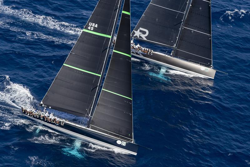 Bella Mente and Robertissima III at the Maxi Yacht Rolex Cup photo copyright Rolex / Carlo Borlenghi taken at Yacht Club Costa Smeralda and featuring the Maxi 72 Class class