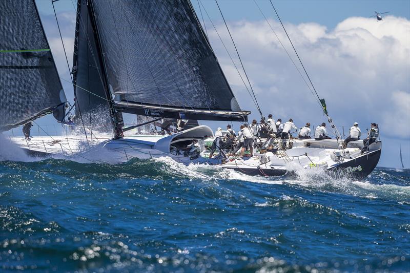 Wild Thing are pushing as far south as they can as soon they can in the Rolex Sydney Hobart Yacht Race photo copyright Carlo Borlenghi / Rolex taken at Cruising Yacht Club of Australia and featuring the Maxi class