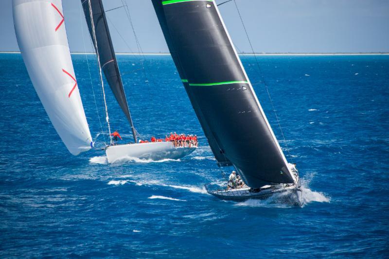 Momo and Bella Mente at the start of the RORC Caribbean 600 photo copyright RORC / Tim Wright taken at Antigua Yacht Club and featuring the Maxi class