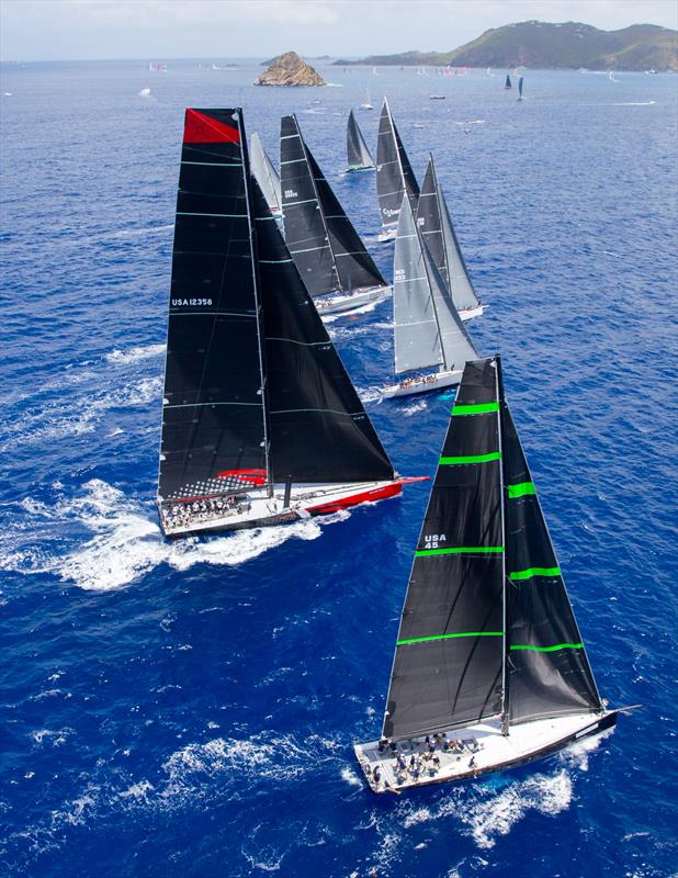 The fleet set for Les Voiles de St. Barth photo copyright Christophe Jouany taken at Saint Barth Yacht Club and featuring the Maxi class