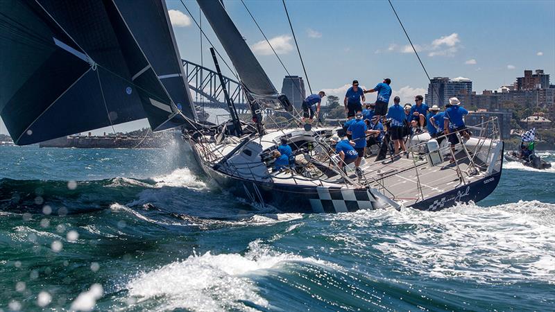 Black Jack, the R/P100 during the SOLAS Big Boat Challenge photo copyright Bow Caddy Meddia taken at Cruising Yacht Club of Australia and featuring the Maxi class