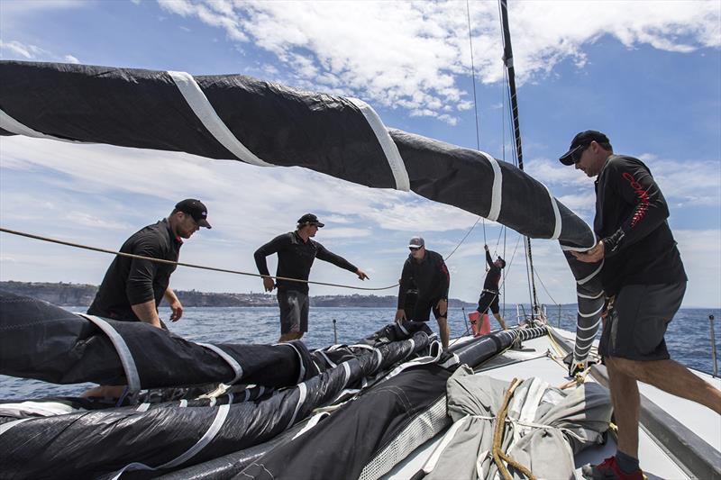 Is this an even bigger black snake? This one takes five souls to handle it, not two photo copyright Andrea Francolini taken at  and featuring the Maxi class
