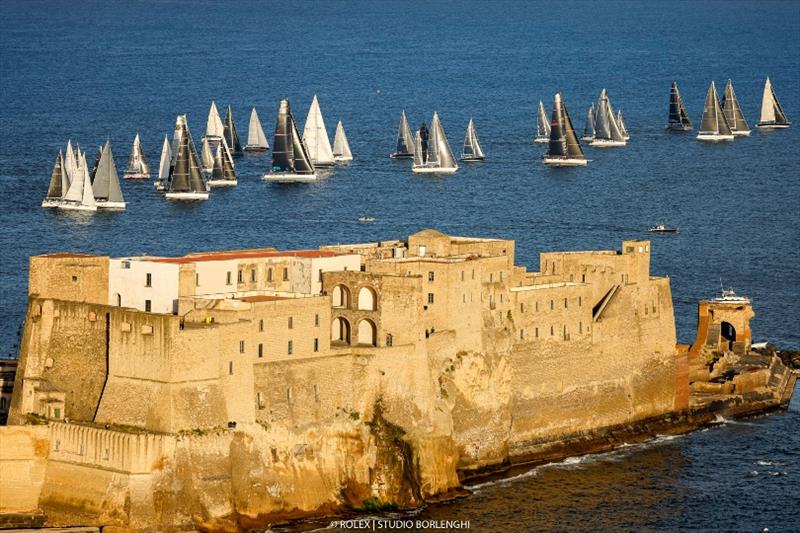 Regata dei Tre Golfi 2021 sets sail from off Naples' Castel dell'Ovo photo copyright Studio Borlenghi taken at  and featuring the Maxi class