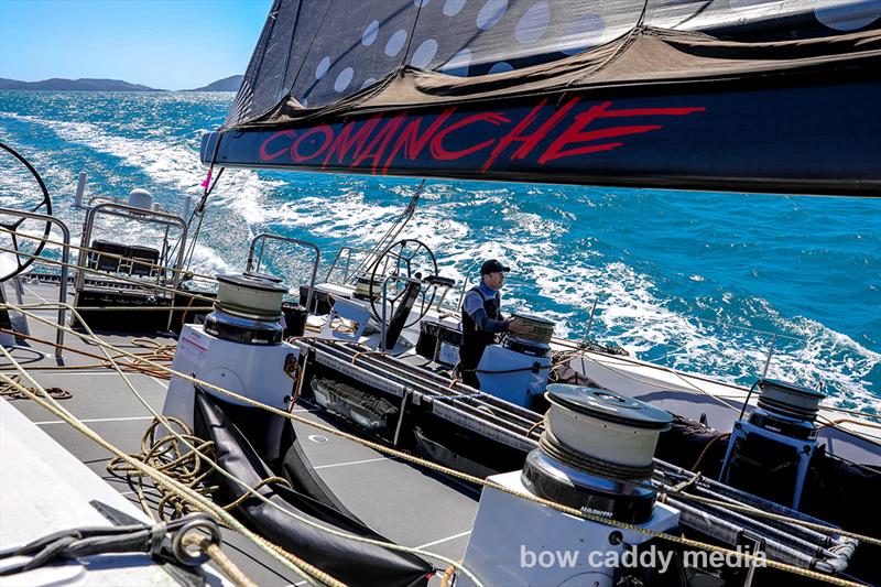 On board Andoo Comanche, Hamilton Island Race Week, August 2022 photo copyright Crosbie Lorimer/Bow Caddy Media taken at Hamilton Island Yacht Club and featuring the Maxi class