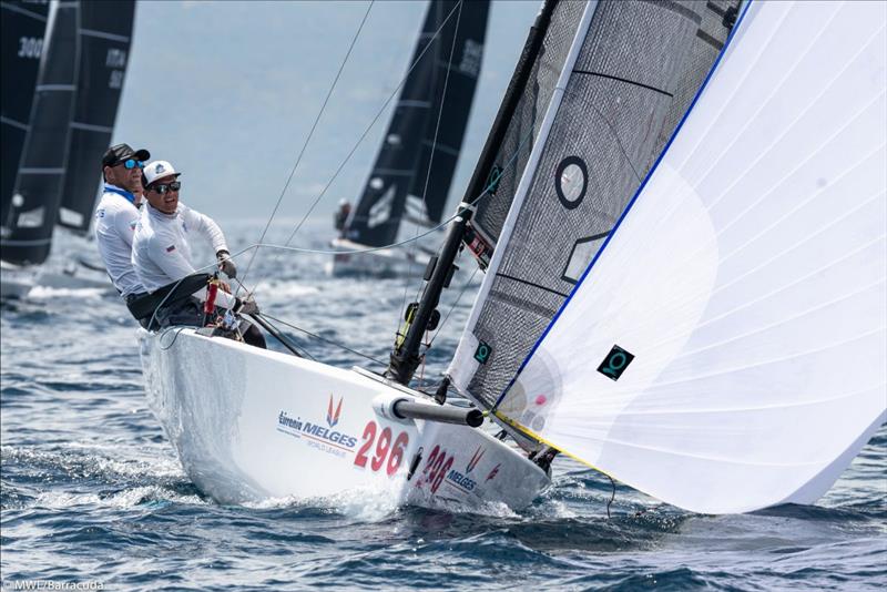 Russian Bogatyrs on day 2 of the Melges 20 World League European Division Leg 2, Puntaldia photo copyright International Melges 20 Class Association taken at  and featuring the Melges 20 class