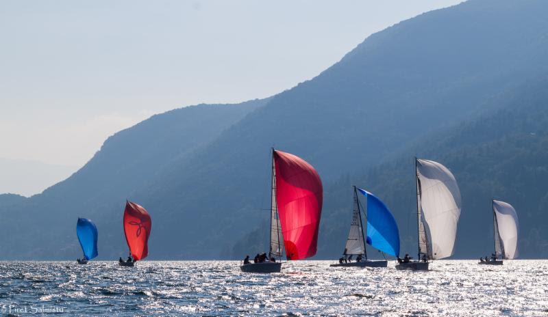 The fleet on Lake Maggiore at the Melges 24 Lino Favini Cup photo copyright Piret Salmistu taken at  and featuring the Melges 24 class