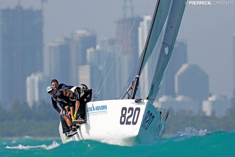 Day 2 of the 2016 Melges 24 World Championship at Miami photo copyright Pierrick Contin / www.pierrickcontin.com taken at Coconut Grove Sailing Club and featuring the Melges 24 class