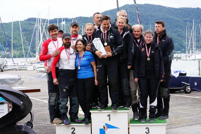 Top three of the third the Melges 24 European Sailing Series 2022 event in Austria photo copyright Francesca Rossetto taken at  and featuring the Melges 24 class