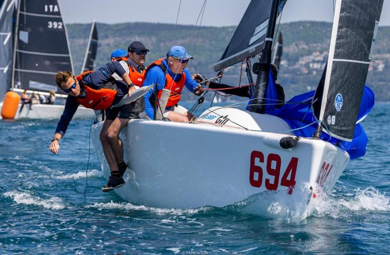 Miles Quinton's Gill Race Team GBR694 with Geoff Carveth helming, and Andrew Shaw, Guy Fillmore and Margarida Lopes in crew are the current second best Corinthian team of the Melges 24 European Sailing Series 2022 photo copyright IM24CA / Zerogradinord taken at  and featuring the Melges 24 class