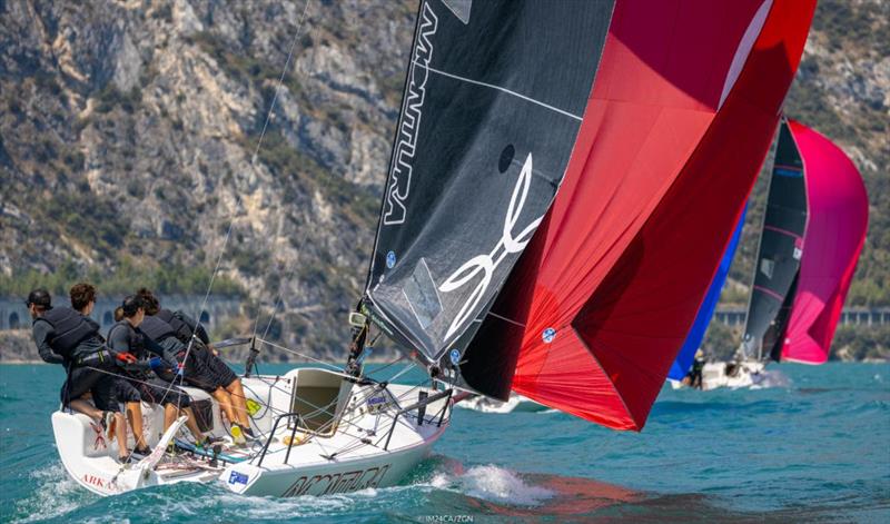Arkanoe by Montura ITA809 of Sergio Caramel is the second best Corinthian team at the Day 1 of the Melges 24 European Sailing Series 2022 event 4 in Riva del Garda, Italy photo copyright IM24CA / Zerogradinord taken at Fraglia Vela Riva and featuring the Melges 24 class