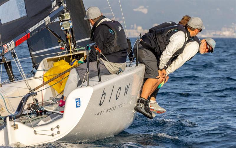 Blow NOR787 of Peder Nergaard wins the Race 6 at the Melges 24 European Championship 2022 in Genova on Day Three photo copyright IM24CA / Zerogradinord taken at Yacht Club Italiano and featuring the Melges 24 class