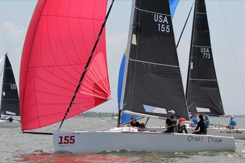 The father-daughter Melges 24 team of Patrick and Brigette Croke racing Crazy Train have been racing Charleston Race Week for almost a decade - photo © Priscilla Parker / CRW2023