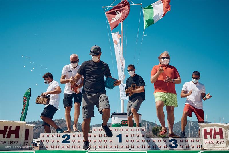 Melges 32 World League in Villasimius, Sardinia prize giving photo copyright MWL / Felix Diemer taken at  and featuring the Melges 32 class