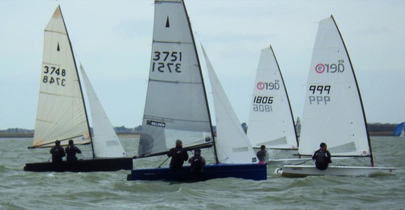 Merlins chasing Aeros during LTSC Points Race 1 photo copyright Richard Keeton taken at Lymington Town Sailing Club and featuring the Merlin Rocket class